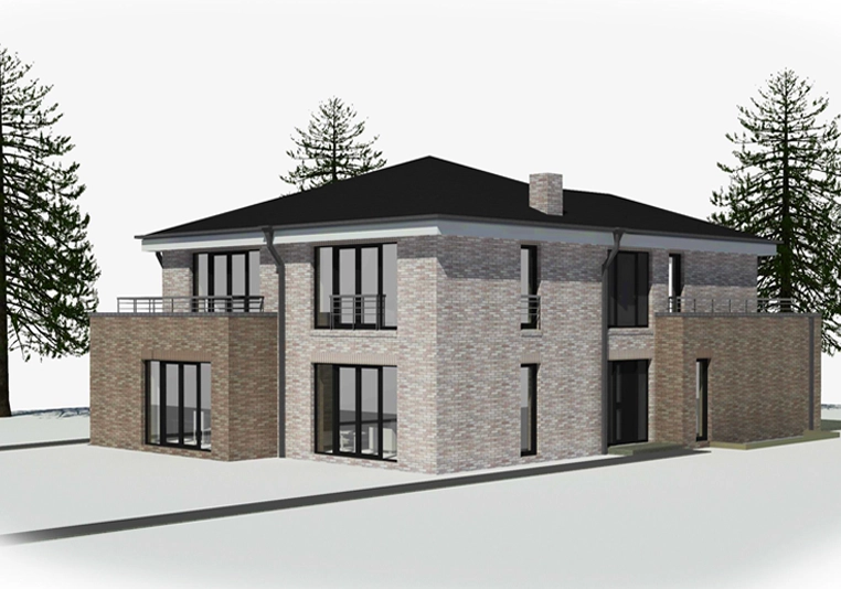 Wohnhaus mit zwei WE-1_linke Flanke